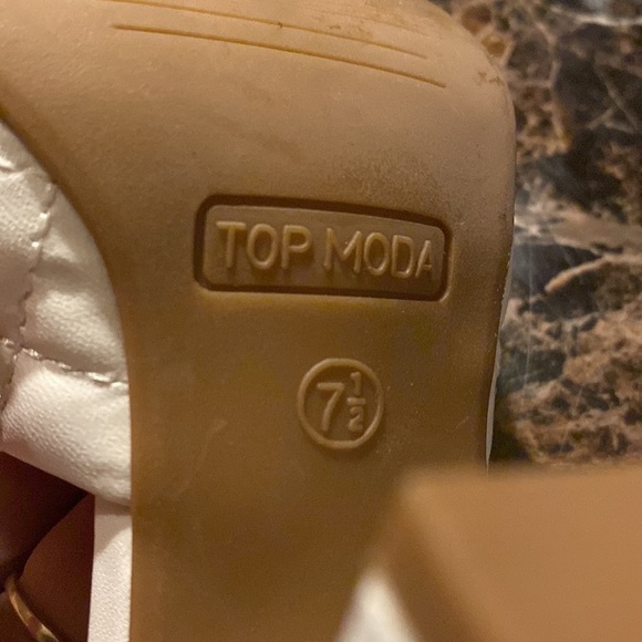 Square toe heeled mule sandals By top moda - Picture 2 of 2